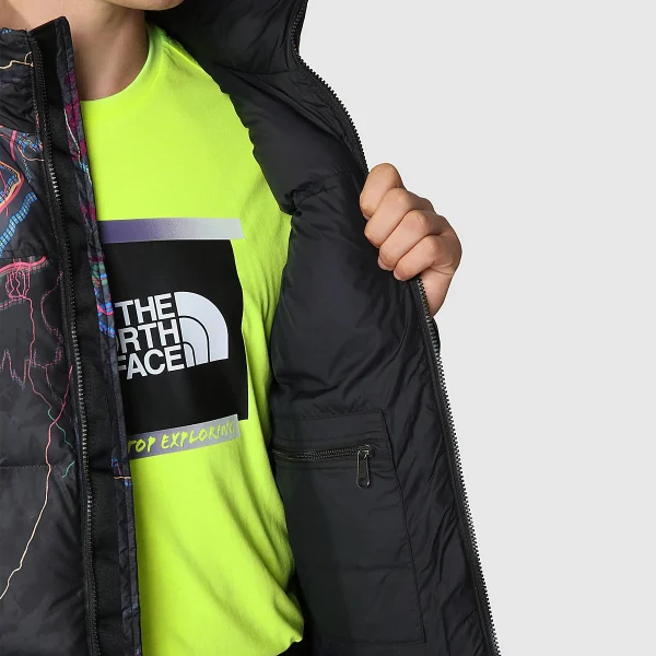 THE NORTH FACE - מעיל פוך גברים 1996 RETRO NUPTSE PACKABLE – TA3C8DIRI – tnf-black-trail-glow-print – 10
