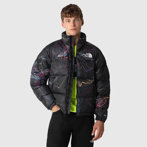 THE NORTH FACE - מעיל פוך גברים 1996 RETRO NUPTSE PACKABLE – TA3C8DIRI – tnf-black-trail-glow-print – 4