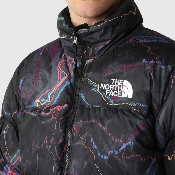 THE NORTH FACE - מעיל פוך גברים 1996 RETRO NUPTSE PACKABLE – TA3C8DIRI – tnf-black-trail-glow-print – 8