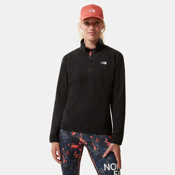 THE NORTH FACE - חולצת פליס נשים 1/4 רוכסן 100 GLACIER – TA5IHNJK3 – tnf-black – 1