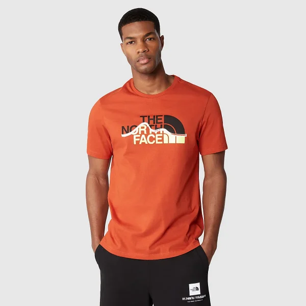 THE NORTH FACE - חולצת טי קצרה גברים MOUNTAIN LINE – TA7X1NIWR – rusted-bronze-led-yellow – 1
