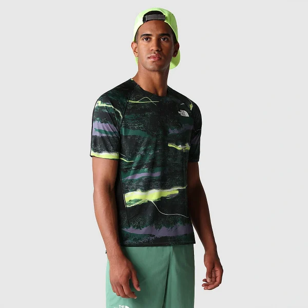 THE NORTH FACE - חולצת טי קצרה גברים SUMMIT HIGH TRAIL RUN – TA7ZTRIOK – deep-grass-green-light-painting-print – 1
