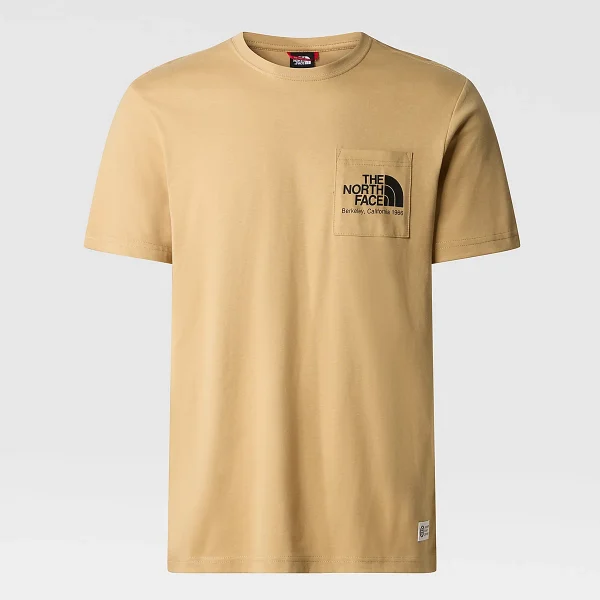 THE NORTH FACE - חולצת טי קצרה עם כיס גברים BERKELEY CALIFORNIA – TA55GDQV2 – khaki-stone-tnf-black – 1