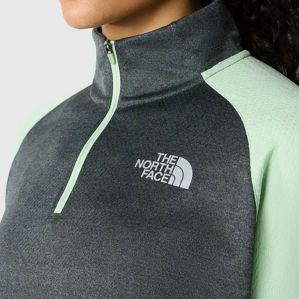 THE NORTH FACE - פליס ריצה 1/4 רוכסן נשים RUN – TA7SXLOUR – misty-sage-asphalt-grey-heather – 7