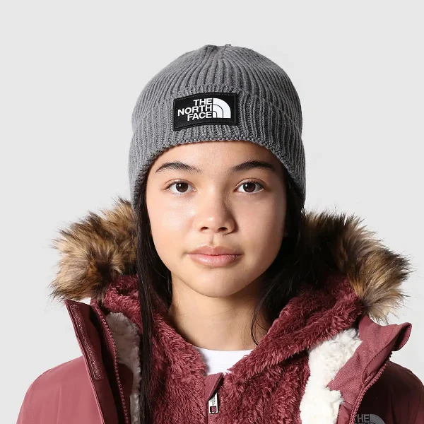 THE NORTH FACE - כובע גרב ילדים TNF BOX LOGO CUFF – TA7WGCDYY – tnf-medium-grey-heather – 4