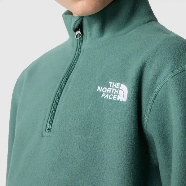 THE NORTH FACE - פליס 1/4 רוכסן נוער GLACIER – TA82D1I0F – dark-sage – 3