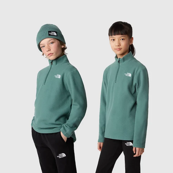 THE NORTH FACE - פליס 1/4 רוכסן נוער GLACIER – TA82D1I0F – dark-sage – 1
