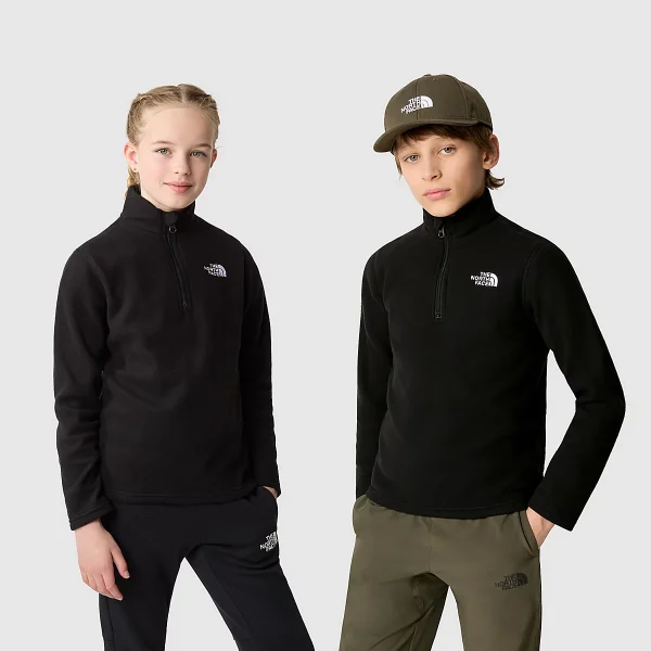 THE NORTH FACE - פליס 1/4 רוכסן נוער GLACIER – TA82D1JK3 – tnf-black – 1