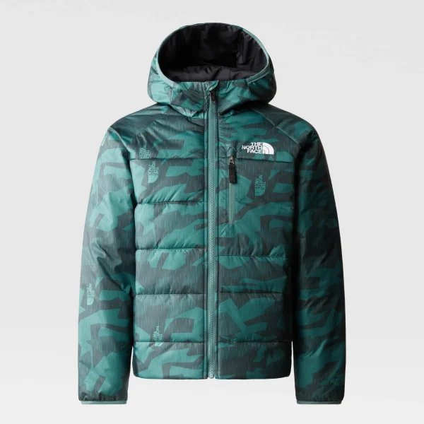 THE NORTH FACE - מעיל בנים מתהפך PERRITO – TA82DAO2V – dark-sage-rain-camo-print-tnf-black – 1