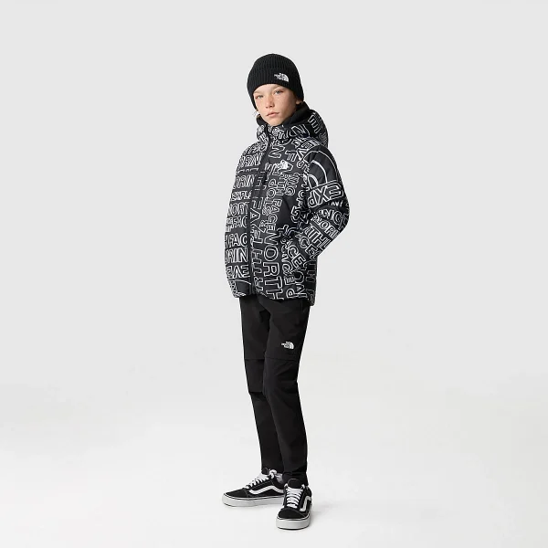 THE NORTH FACE - מעיל בנים מתהפך PERRITO – TA82DAOVX – tnf-black-tnf-marker-logo-print-tnf-black – 1