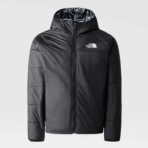 THE NORTH FACE - מעיל בנים מתהפך PERRITO – TA82DAOVX – tnf-black-tnf-marker-logo-print-tnf-black – 10