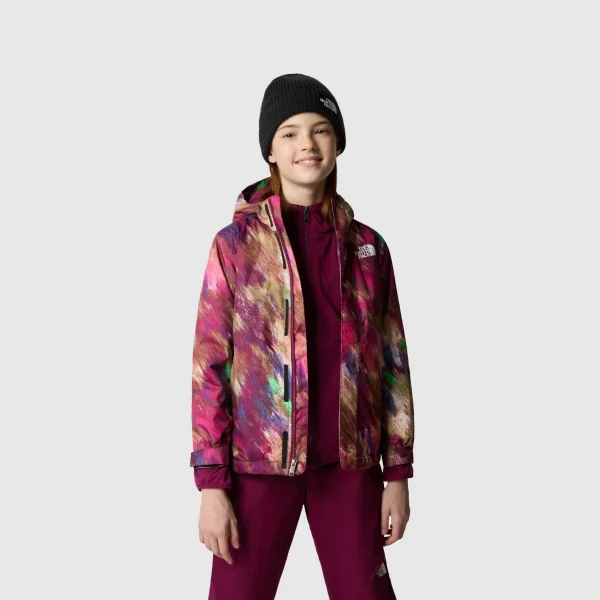 THE NORTH FACE - מעיל נוער SNOWQUEST – TA8554OME – boysenberry-paint-lightening-small-print – 3
