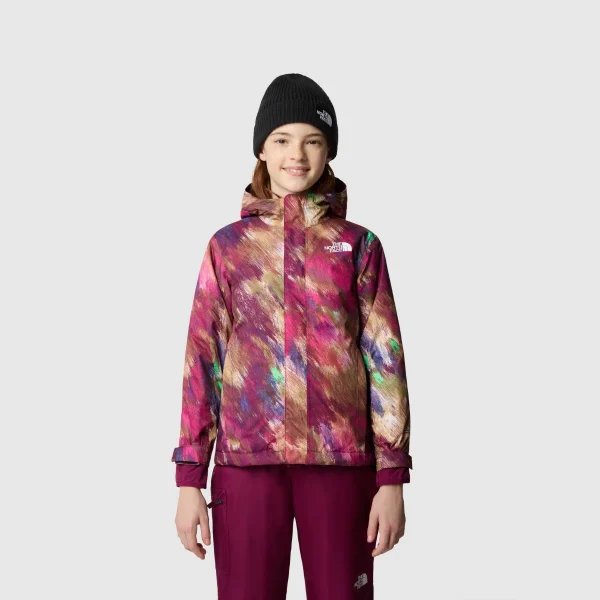 THE NORTH FACE - מעיל נוער SNOWQUEST – TA8554OME – boysenberry-paint-lightening-small-print – 1
