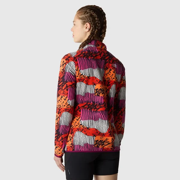 THE NORTH FACE - פליס נשים 1/4 רוכסן 100 GLACIER PRINTED – TA8591OOO – fiery-red-abstract-yosemite-print – 2
