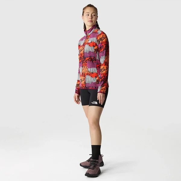 THE NORTH FACE - פליס נשים 1/4 רוכסן 100 GLACIER PRINTED – TA8591OOO – fiery-red-abstract-yosemite-print – 4