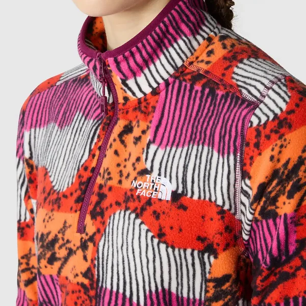 THE NORTH FACE - פליס נשים 1/4 רוכסן 100 GLACIER PRINTED – TA8591OOO – fiery-red-abstract-yosemite-print – 5