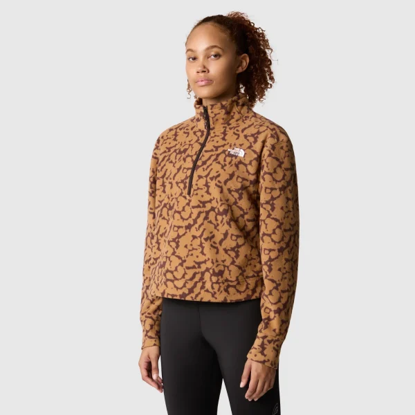 THE NORTH FACE - פליס נשים 1/2 רוכסן 100 GLACIER PRINTED – TA8593OLW – almond-butter-graphic-dye-print – 1