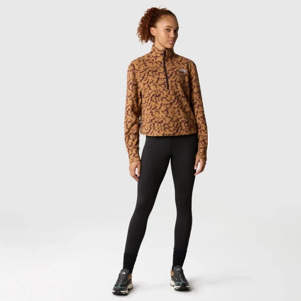 THE NORTH FACE - פליס נשים 1/2 רוכסן 100 GLACIER PRINTED – TA8593OLW – almond-butter-graphic-dye-print – 1