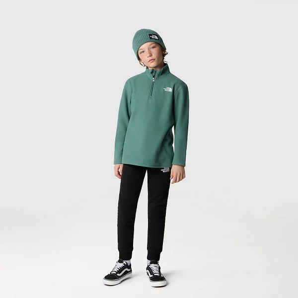 THE NORTH FACE - פליס 1/4 רוכסן נוער GLACIER – TA82D1I0F – dark-sage – 1