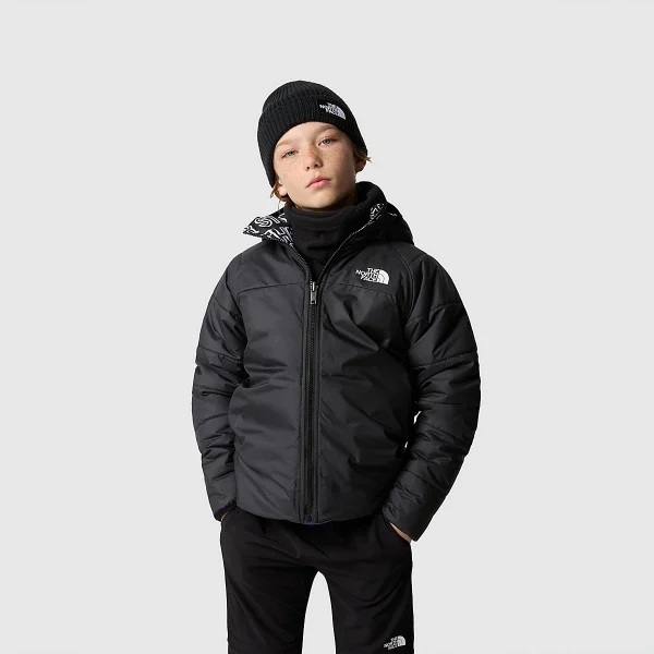 THE NORTH FACE - מעיל בנים מתהפך PERRITO – TA82DAOVX – tnf-black-tnf-marker-logo-print-tnf-black – 9