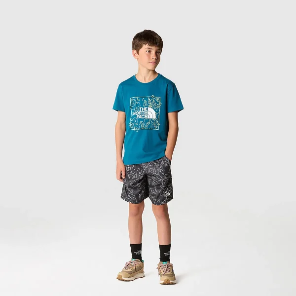 THE NORTH FACE - חולצת טי קצרה נוער GRAPHIC – TA877WYAO – blue-moss-lemon-yellow – 1