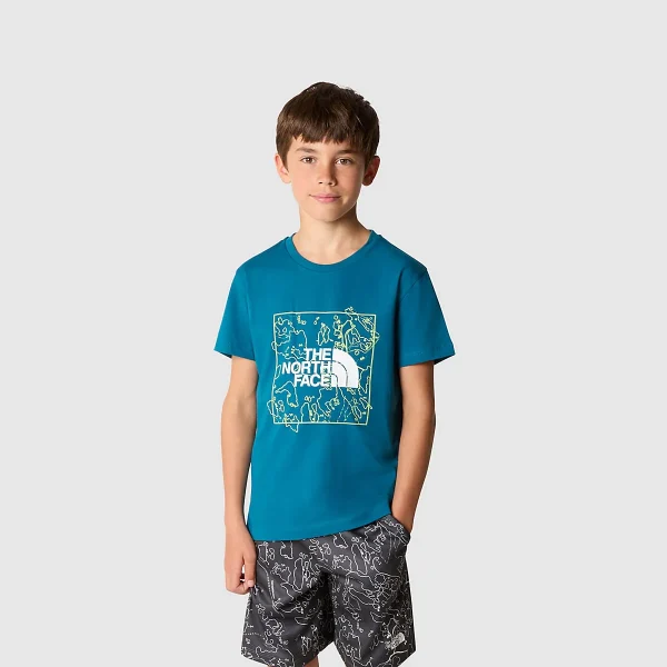 THE NORTH FACE - חולצת טי קצרה נוער GRAPHIC – TA877WYAO – blue-moss-lemon-yellow – 1