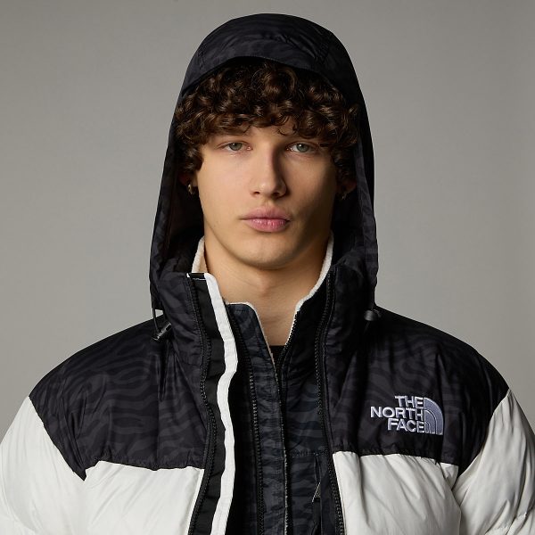 THE NORTH FACE - מעיל פוך גברים 1996 RETRO NUPTSE PACKABLE – TA3C8D5IX – white-dune-tnf-black-tnf-tiger-stripe-print – 4