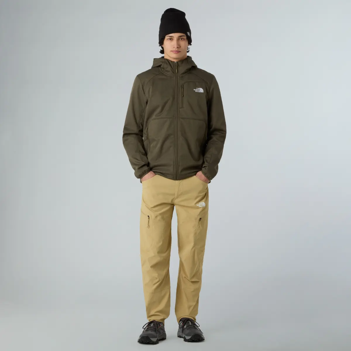 THE NORTH FACE - ג'קט סופטשל עם כובע גברים QUEST SOFTSHELL – TA3YFP5WV – new-taupe-green-dark-heather-new-taupe-green – 1
