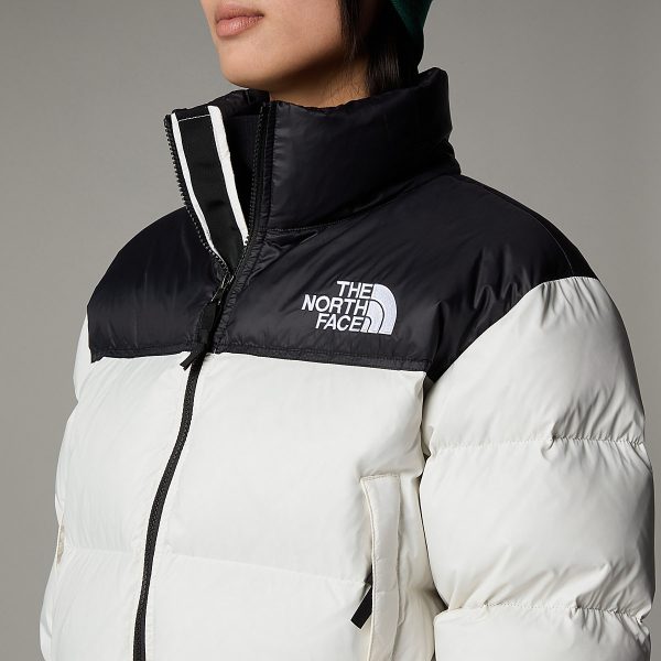 THE NORTH FACE - מעיל פוך קצר נשים NUPTSE – TA5GGEROU – white-dune-tnf-black – 4