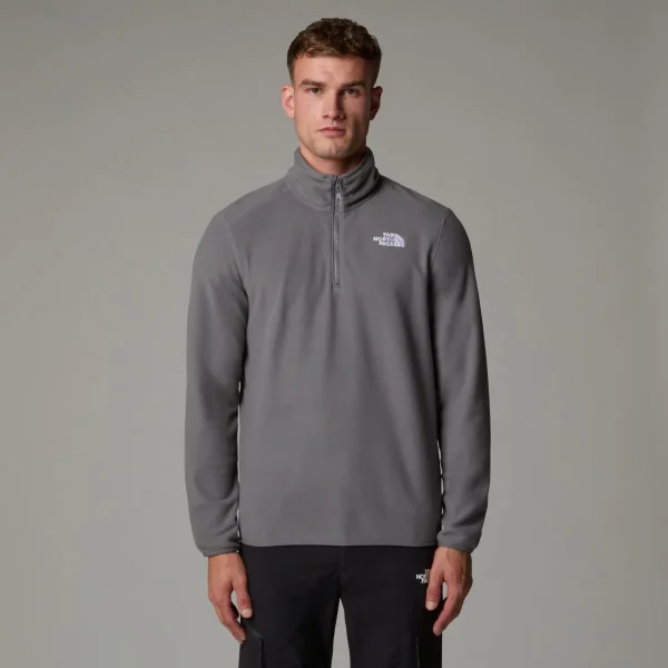 THE NORTH FACE - פליס גברים עם רוכסן קצר 1/4 100 GLACIER – TA855W0UZ – smoked-pearl – 1