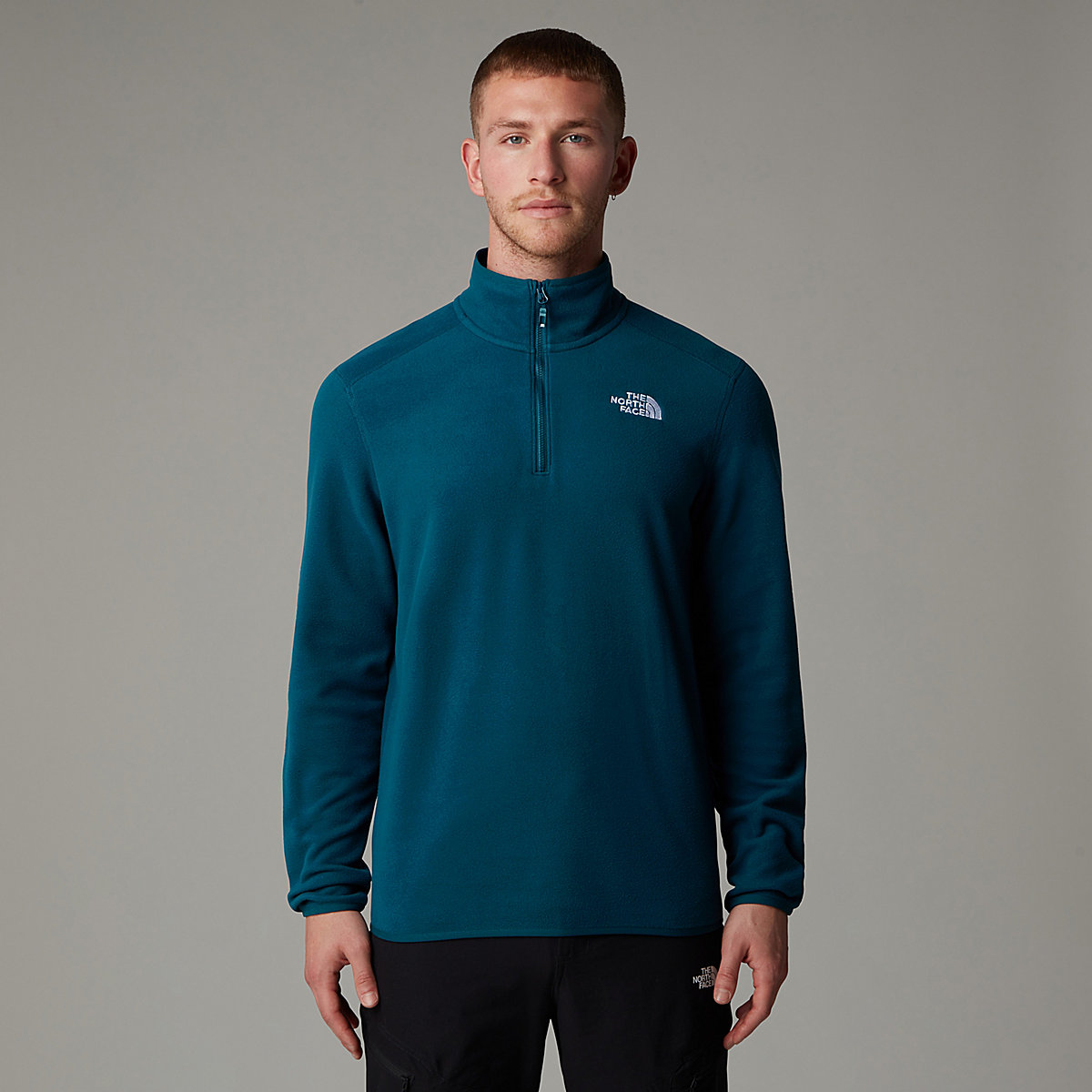 THE NORTH FACE - פליס גברים עם רוכסן קצר 1/4 100 GLACIER – TA855W1NO – midnight-petrol – 1