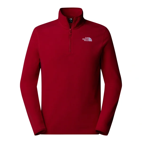 THE NORTH FACE - פליס גברים עם רוכסן קצר 1/4 100 GLACIER – TA855W3RO – garnet-red – 1