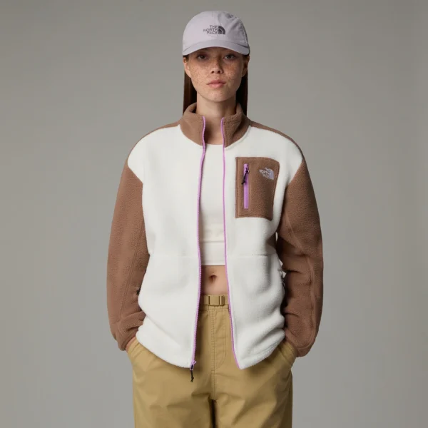 THE NORTH FACE - ג'קט פליס נשים YUMIORI FULL-ZIP – TA88425K9 – white-dune-latte-vibrant-verbena – 3