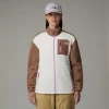 THE NORTH FACE - ג'קט פליס נשים YUMIORI FULL-ZIP – TA88425K9 – white-dune-latte-vibrant-verbena – 1