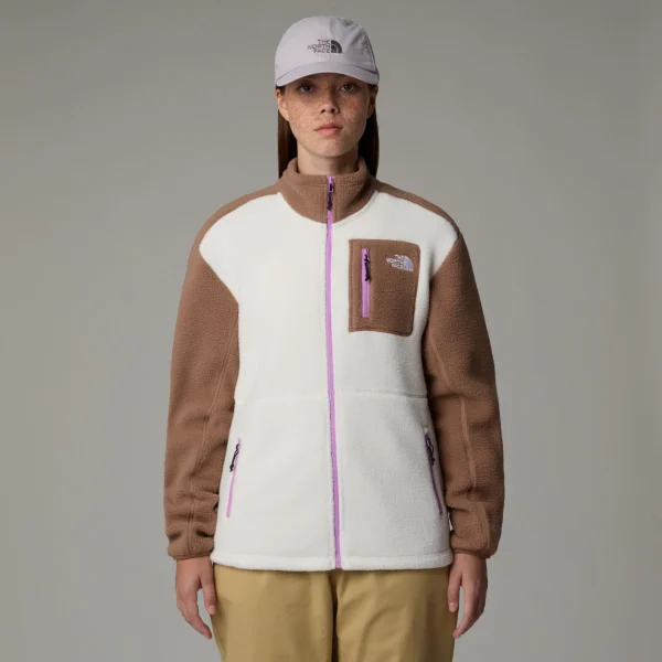 THE NORTH FACE - ג'קט פליס נשים YUMIORI FULL-ZIP – TA88425K9 – white-dune-latte-vibrant-verbena – 1
