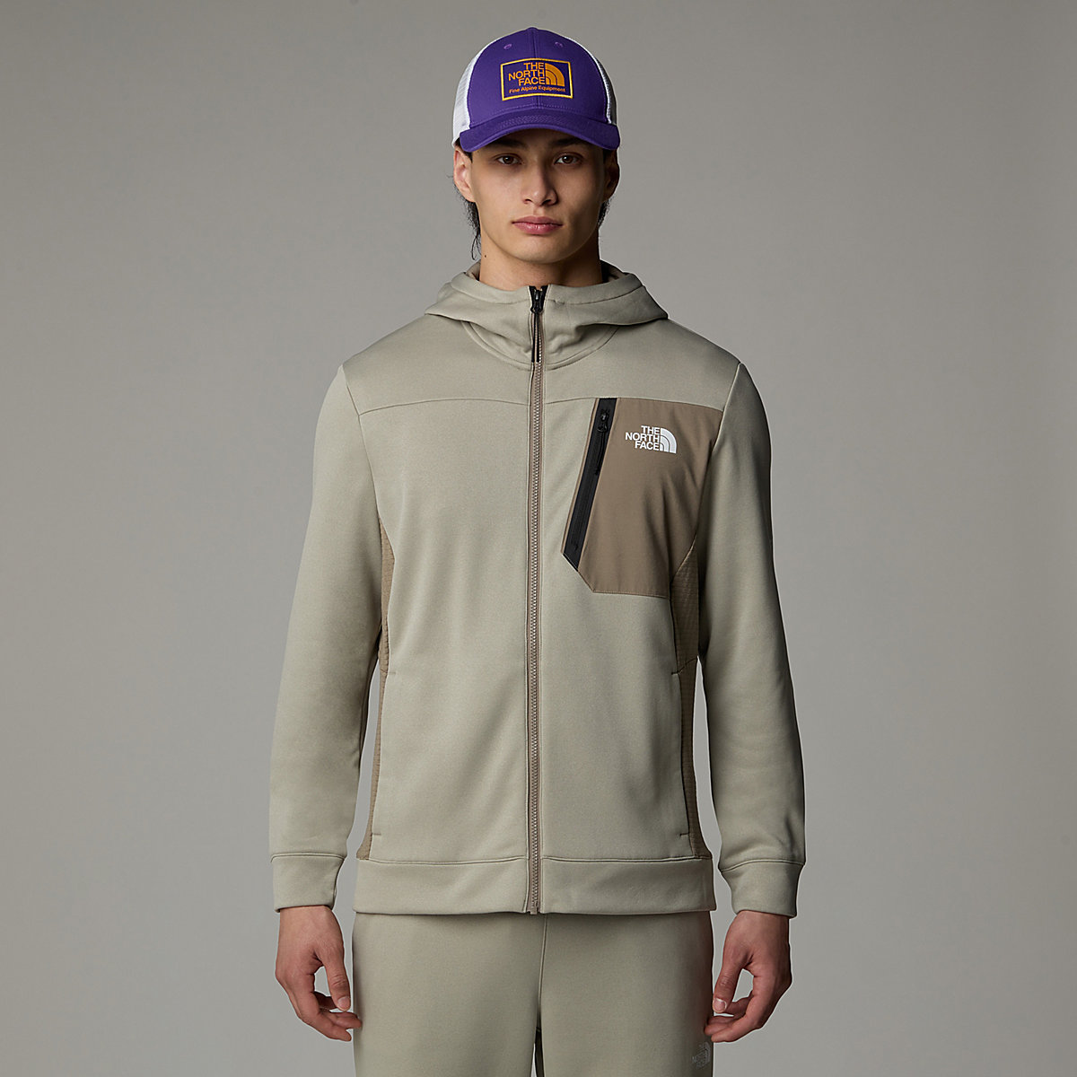 THE NORTH FACE - פליס גברים עם רוכסן מלא Mountain Athletics – TA893Q5II – clay-grey-cavern-grey-2 – 1