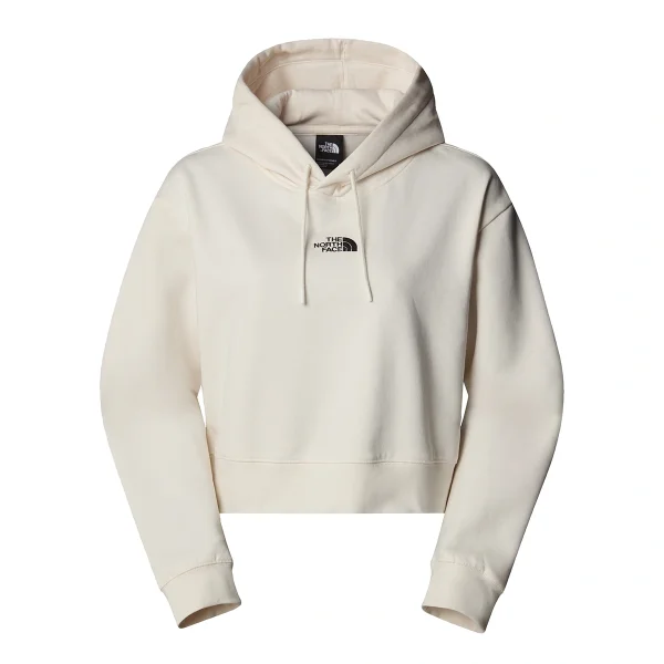 THE NORTH FACE - קפוצ'ון נשים קצר  Essential Crop Hoodie – TA89EXQLI – white-dune – 1