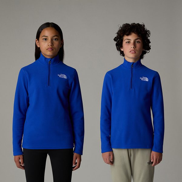 THE NORTH FACE - פליס נוער עם רוכסן קצר 1/4 Glacier – TA8AZMCZ6 – tnf-blue – 1