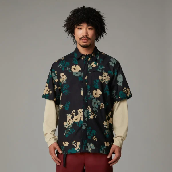 THE NORTH FACE - חולצת טי קצרה גברים HERITAGE – TA8B76644 – duck-green-tnf-flowers-simple-print – 1