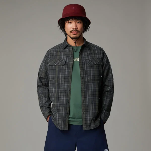 THE NORTH FACE - חולצת טיולים גברים SEQUOIA PLAID – TA8BGK97J – asphalt-grey-new-taupe-green-plaid – 3