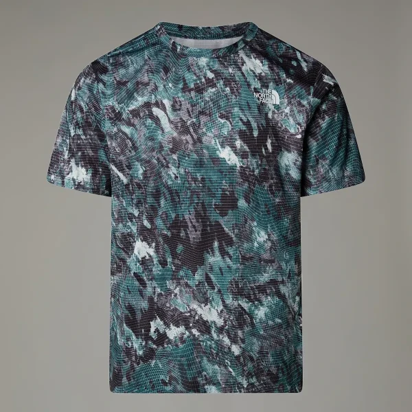 THE NORTH FACE - חולצת טי קצרה גברים 24/7 PRINTED T-SHIRT – TA8BQ965S – deep-nori-trail-grid-print – 1