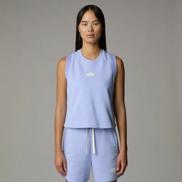 THE NORTH FACE - גופיית קרופ נשים TERRY RELAXED CROPPED TANK TOP – TA8C260VI – purple-mint – 1