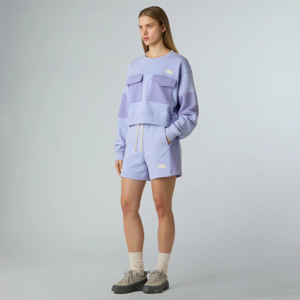 THE NORTH FACE - מכנסים קצרים נשים TERRY RELAXED SHORTS – TA8C270VI – purple-mint – 1