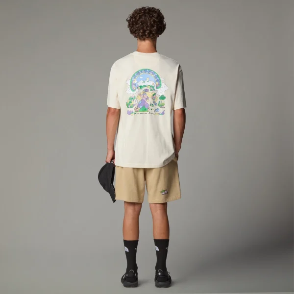 THE NORTH FACE - חולצת טי קצרה יוניסקס UNISEX CLEAN TRAILS OVERSIZED – TA8C2TQLI – white-dune – 2