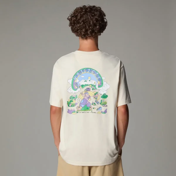 THE NORTH FACE - חולצת טי קצרה יוניסקס UNISEX CLEAN TRAILS OVERSIZED – TA8C2TQLI – white-dune – 1