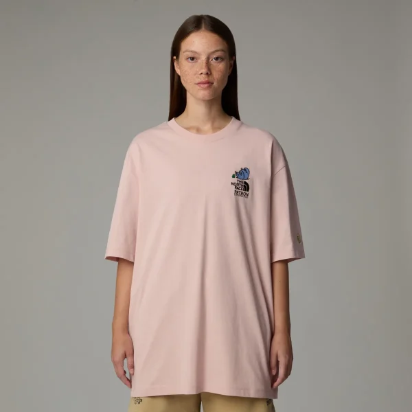 THE NORTH FACE - חולצת טי קצרה יוניסקס UNISEX MOUNTAIN CLEANUP OVERSIZED – TA8C4DLK6 – pink-moss – 1