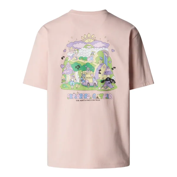 THE NORTH FACE - חולצת טי קצרה יוניסקס UNISEX MOUNTAIN CLEANUP OVERSIZED – TA8C4DLK6 – pink-moss – 4