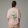 THE NORTH FACE - חולצת טי קצרה יוניסקס UNISEX MOUNTAIN CLEANUP OVERSIZED – TA8C4DLK6 – pink-moss – 1