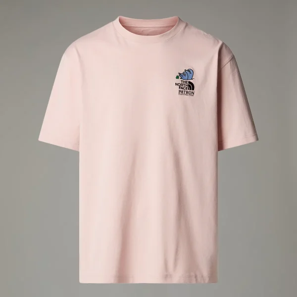 THE NORTH FACE - חולצת טי קצרה יוניסקס UNISEX MOUNTAIN CLEANUP OVERSIZED – TA8C4DLK6 – pink-moss – 3