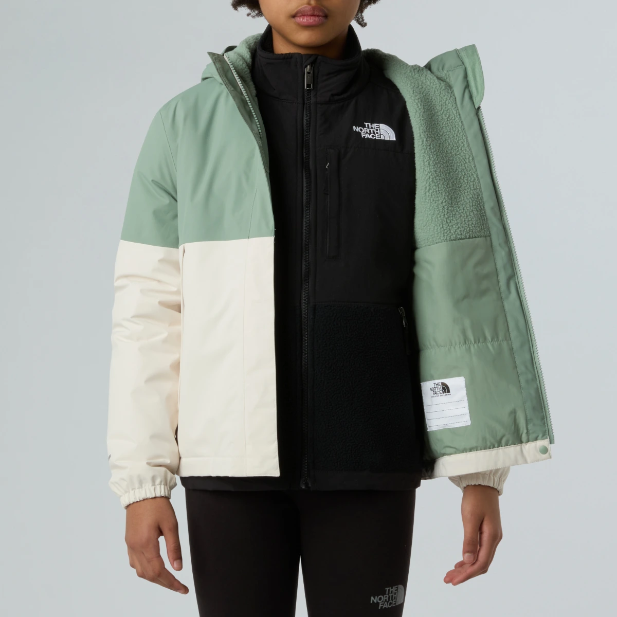 THE NORTH FACE - מעיל מחמם ועמיד במים לילדות WARM ANTORA – TA873RDI4 – slate-moss-white-dune – 6